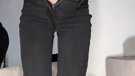 Omorashi Girl Wetting Her Jeans On Purpose: Got Desperate With Huge Bladder Bulge To Piss My Pants For You