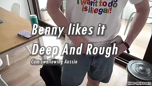 Benny Takes it Deep and Rough Cum Swallowing Aussie