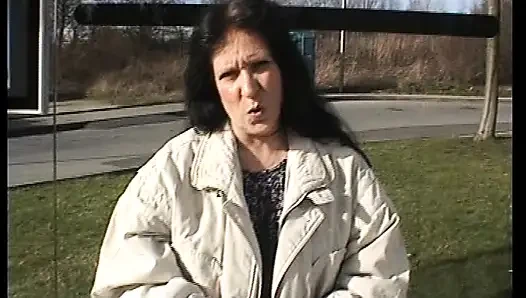 Ugly dark-haired German cougar enjoys solo action