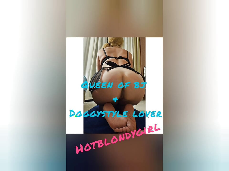 Hotblondygirl mustilla alusvaatteilla masturboi itseään orgasmiin asti äänekkäällä voihkimisella