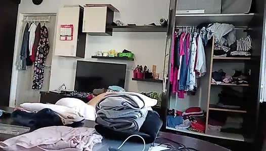 Sexy Brunette Doing Naked Chores Around the House.