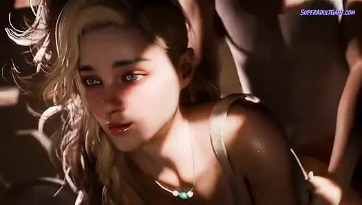 Blonde Teen Emma Birthday Gift - Sex With Cum Inside Her Pussy ( 3D Uncensored )