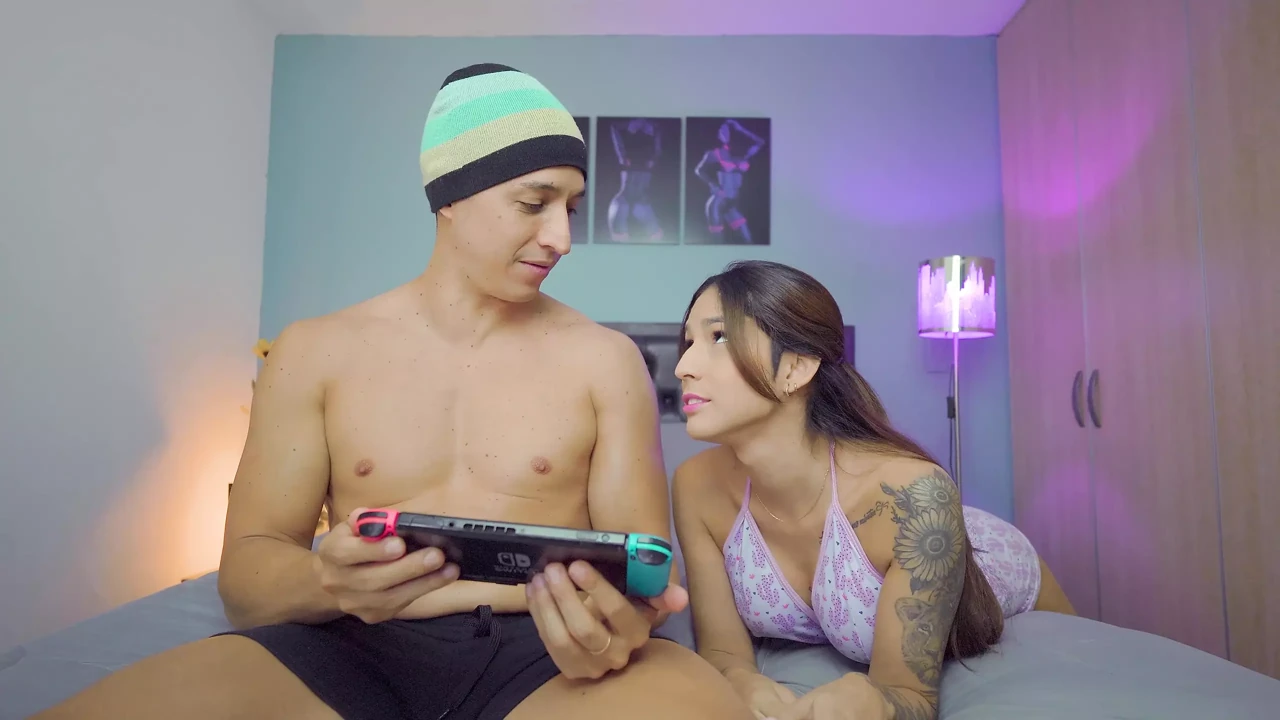 I scoop out all the cum with my mouth in exchange for letting me play with the video game