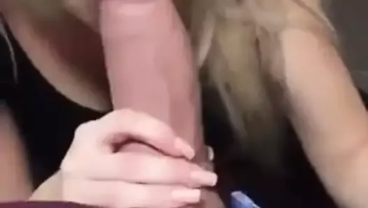 Hot Blonde sucks off the biggest cock she has ever seen