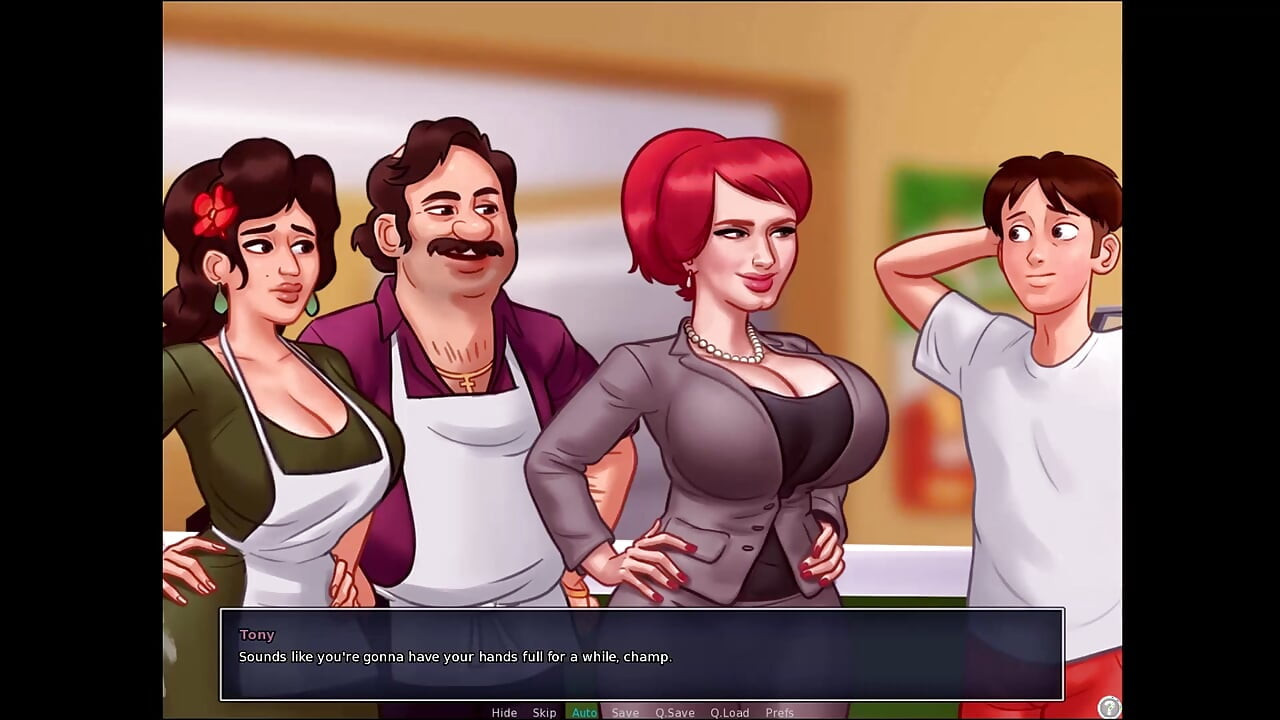 Summertime saga - 珍妮又怀孕了...Odette有双胞胎...约翰尼斯和女士们一起玩旋转瓶子.