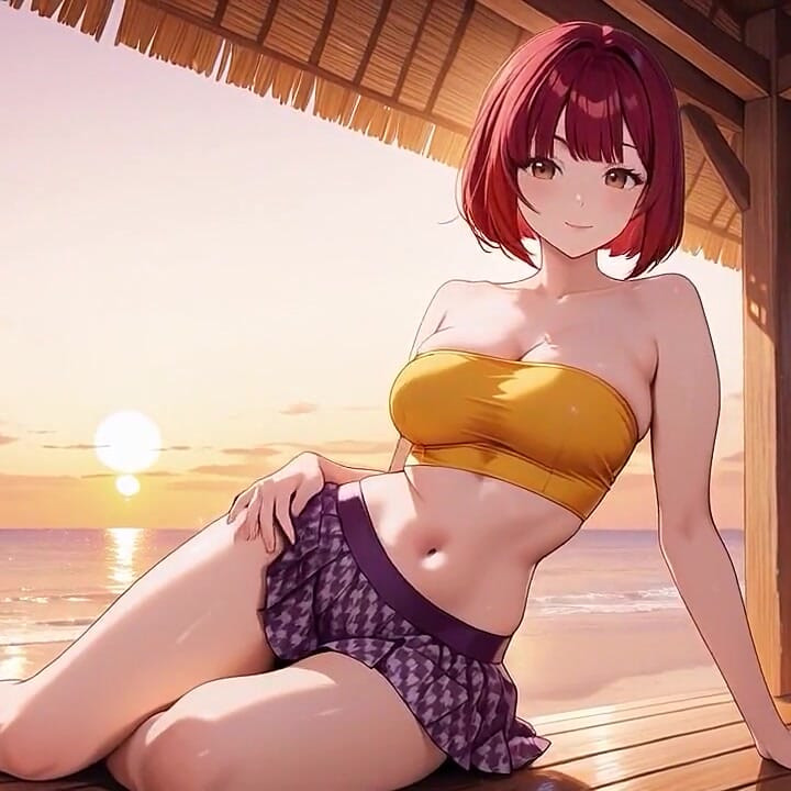 Bu kızıl saçlı hentai hatun gün batımında ne kadar derine alıyor bilemezsin