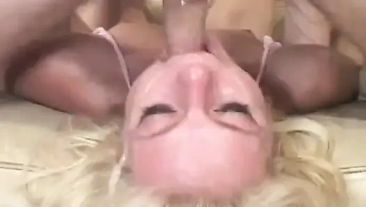 French Blonde Slut Face Fucked in Hardhore Session