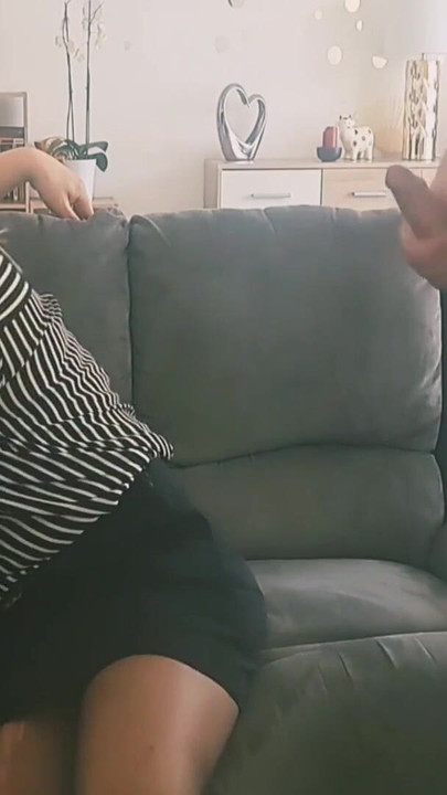 Powerful moment from "Mature milf sucks two fans big cock until she gets cum on her face"