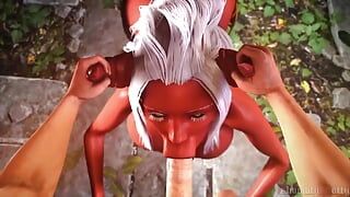 Sexy Devil Monster Girl Vacuum Blows a Huge Cock
