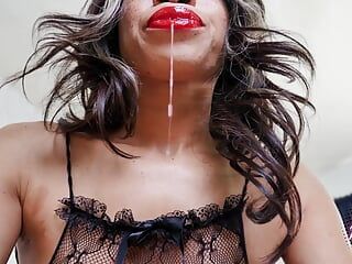 Ébano diosa dominadora Rosie Reed - sensual seducción con lápiz labial, fetiche chupando esclava chupando esclavo