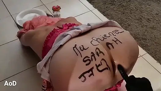 Humiliation, strap-on and deep fisting