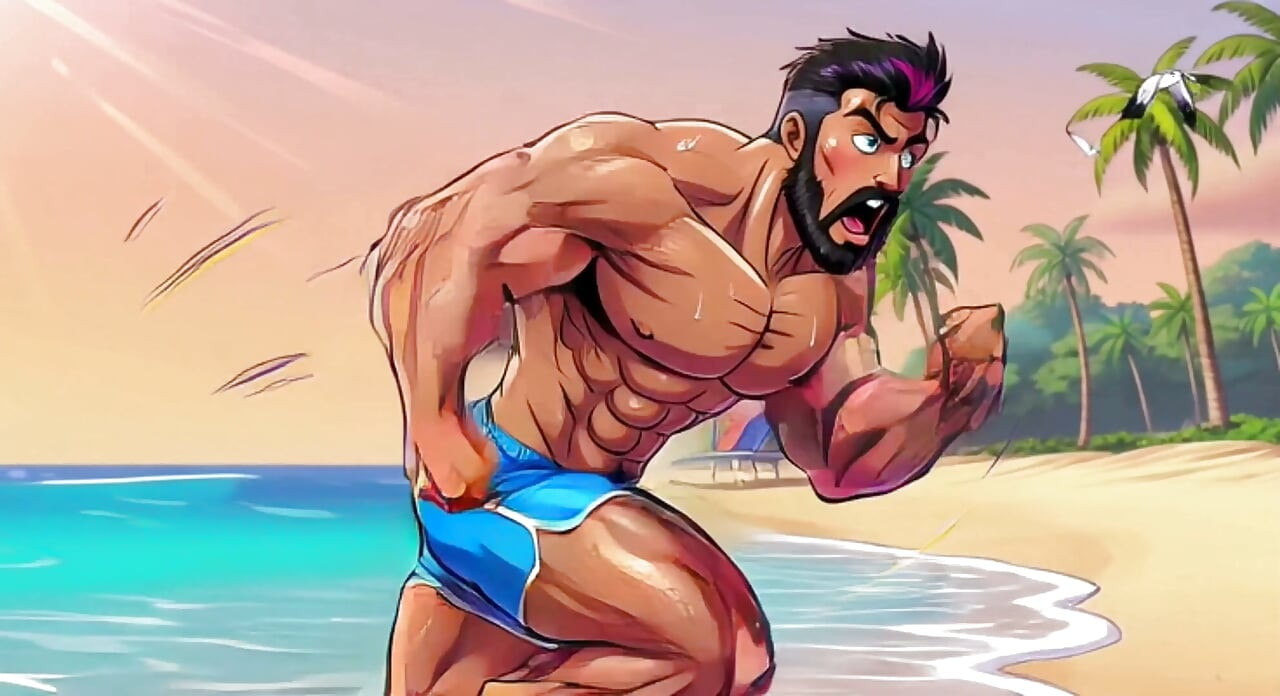Handsome Beach Men Animation