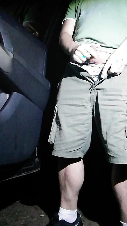 Cum outside of the car by drivers door