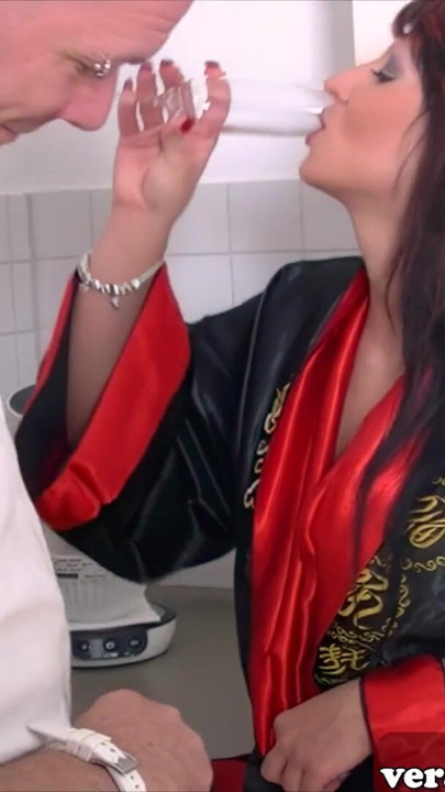 German stepdad fucks his stepdaughter in the kitchen | Clip 1