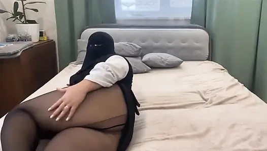 A Friend's Stepmother Showed off Her Assets in a Hijab and Tights.