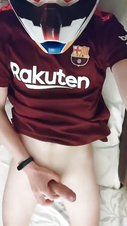 Twink in Mxhelmet Jerking-off