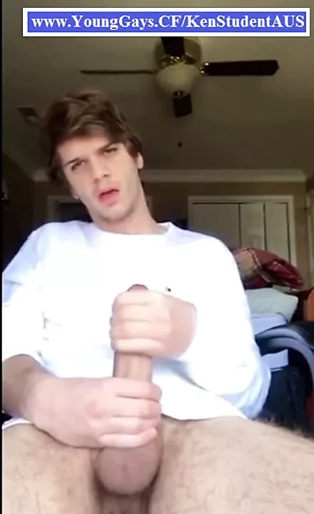 Aussie student jerks a HUGE cock