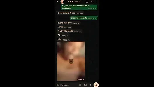 I text my sister-in-law and she goes to her room to show her my penis