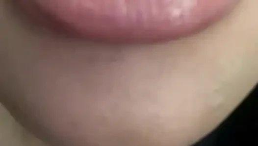 Fetish bibir lipgloss telanjang, pemujaan bibir, femdom