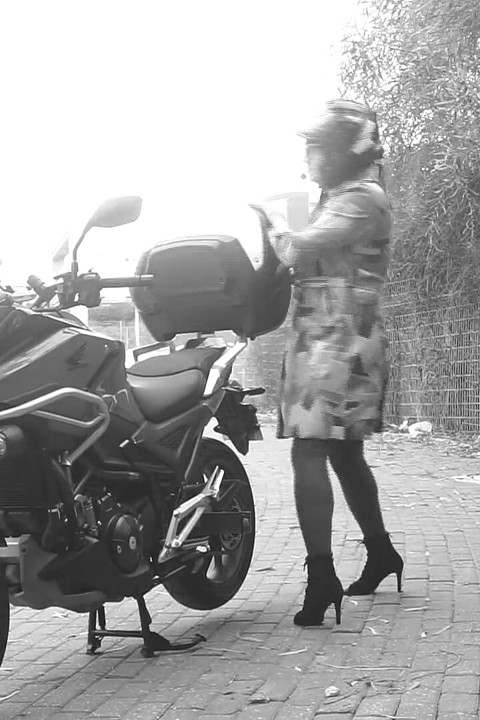 Every Passing Car Saw Her Penis Vibrating Under Her Transparent Dress.