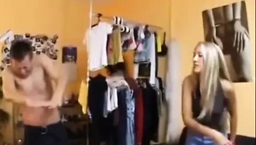 Blonde babe loves to punish her slave