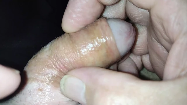 So horny tonight, close up foreskin fun.