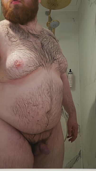 Chub showering in Poland