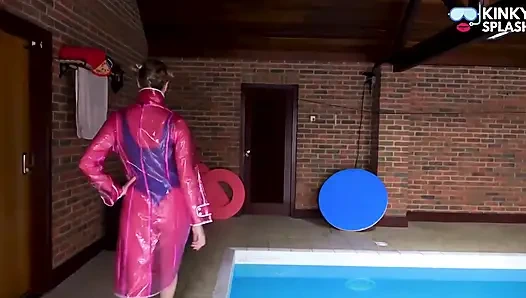 Swim & Play in Pvc Mac, Latex and Heels