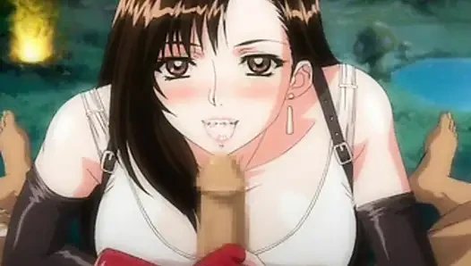 Sarcasticshovel392 presents: Final Fantasy VII's Tifa Lockhart succumbs in an intense anime-style oral sex session with English subtitles