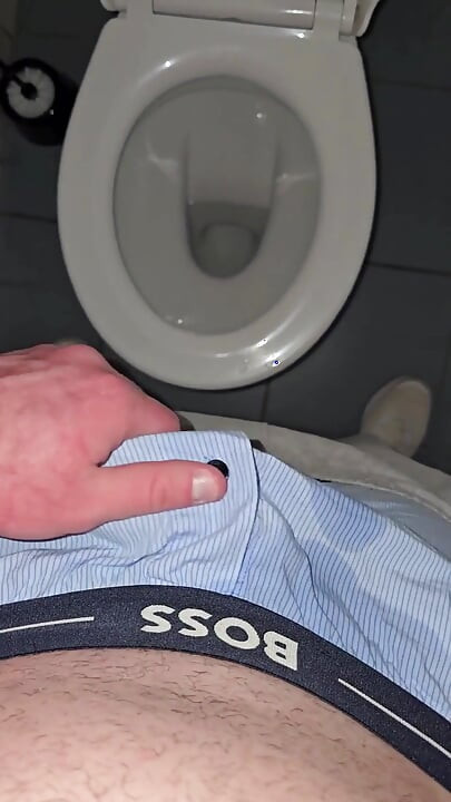 Phantomgentx - Hairy Muscular Hunk Moans Loud and Jerks in Public Toilet