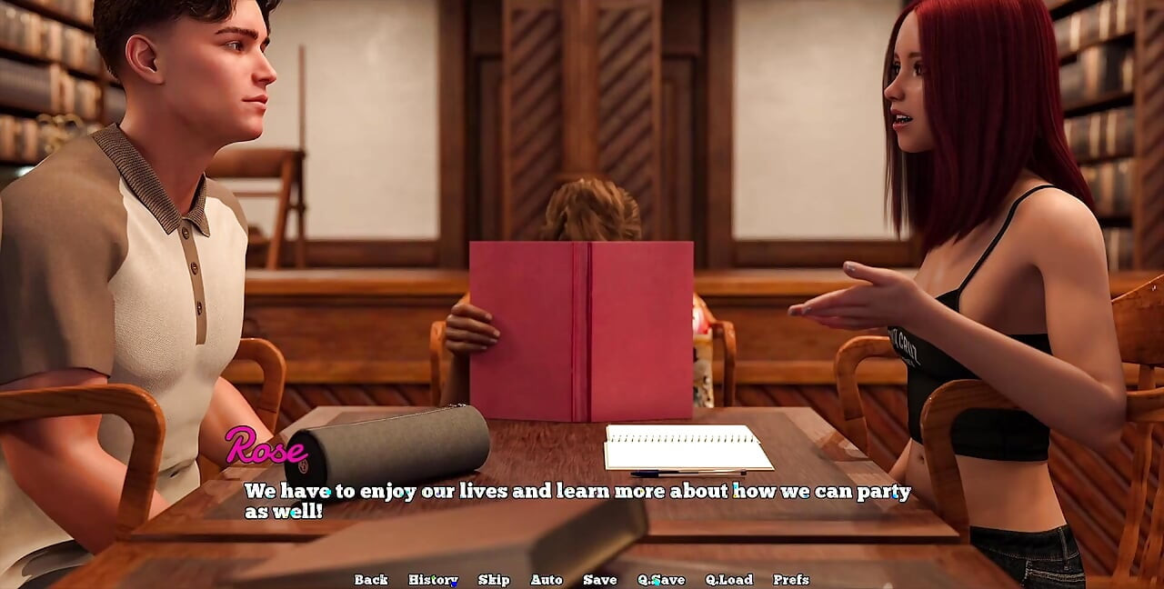 Law College: a la bibliotecaria le gusta mostrar escote a sus estudiantes