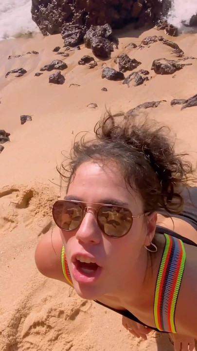 Unforgettable moment from "public beach drinking 2 liters of pee ,public beach gagging"