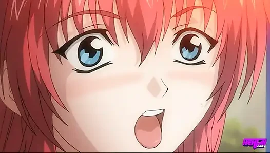 HENTAI PROS - Hitomis eifersüchtige wird zum vergnügen, während sie doppelt gestopft und von Akitoshi und Mina vollgespritzt wird