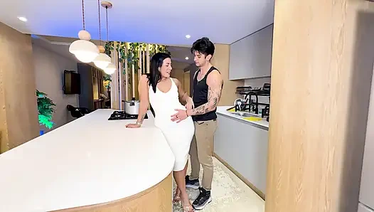 My stepmom begs me to fuck her, MILF riding a stepsons dick