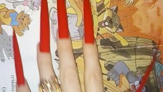 Scrap red long extreme nails lady lee (video versión corta)