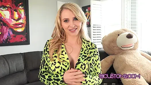 JOI goddess Alix Lynx pleasures her hot pussy with a Hitachi