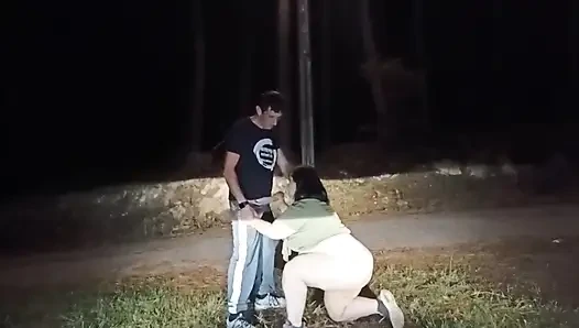 Outdoor sex with a mature
