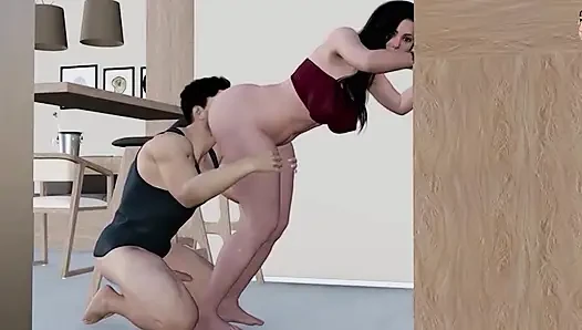Azgın desi teyze Savita genç oğlanı baştan çıkarıyor - ateşli Hintli teyze seks skandalı