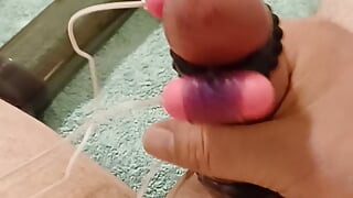 The vibrating rings almost make me, then a nice urethral game followed by an orgasm in the pocket