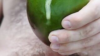 Jerking off with a mango