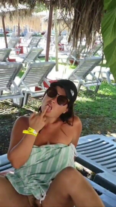 Memorable moment from "Hot Stepsister ExpressiaGirl Shows off her Assets at a Public WaterPark and Gives Stepbrother a"