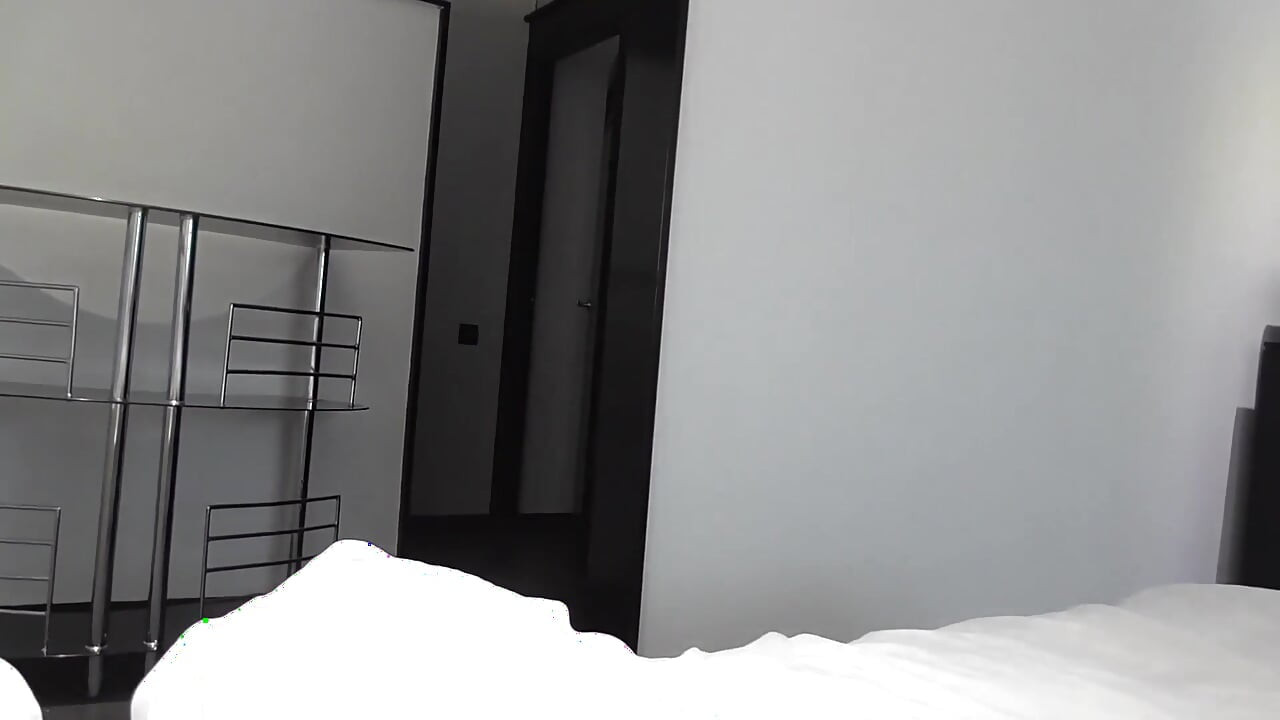 My girlfriend shows me her new sexy black lingerie with the intention to be fucked