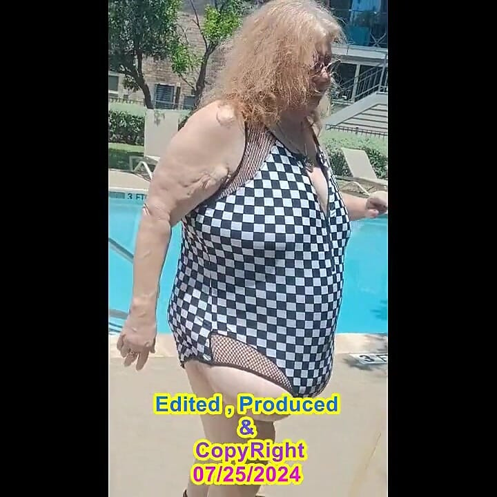 Nurse Vicki Wears Checkers to the Pool