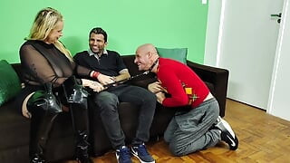 Cheating Wife Is Trained by Her Husband's Friend Watching Cuckold