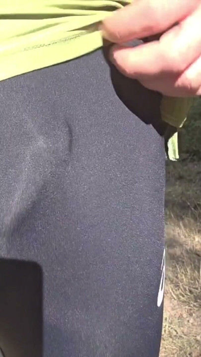 Public lycra bulge outdoor | Clip 1