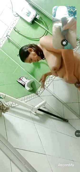 Early in the morning we make video call sex then after she take a bath as usual .