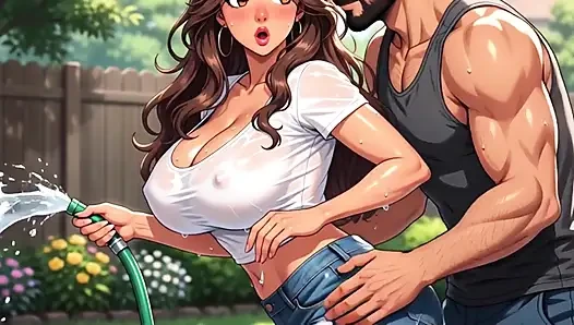 Married Woman Has Hot Secret Sex with Stepbrother After Laptop Delivery While Husband Waits Outside (ai Generated)