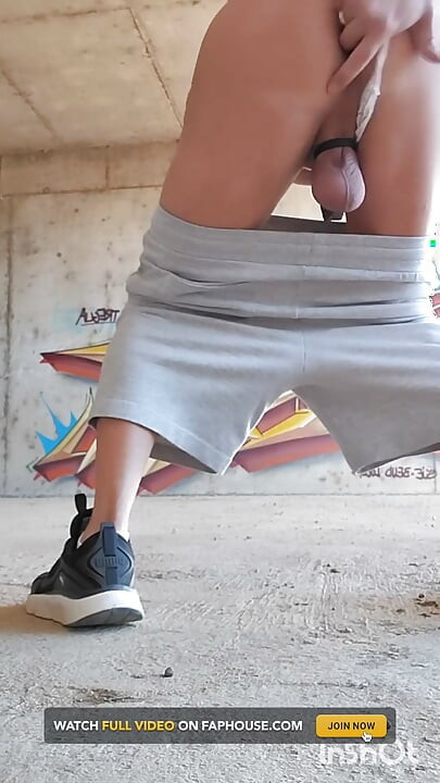 In a Thong Fingering Me Outdoors
