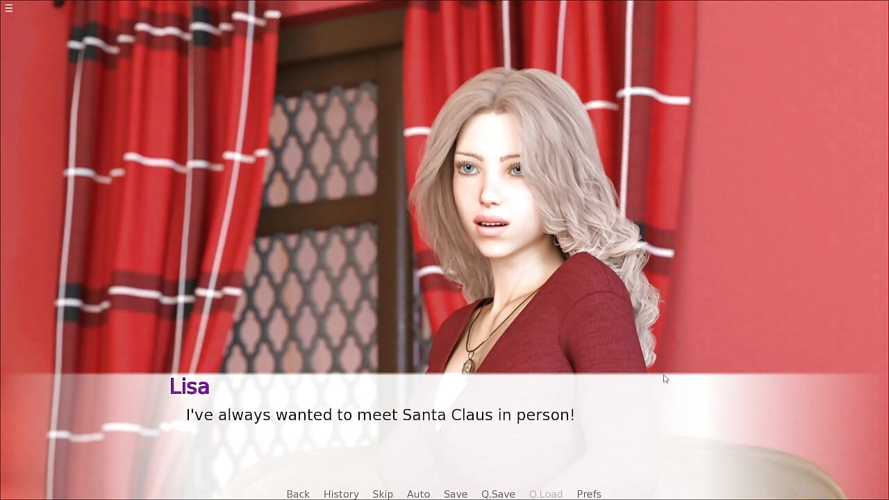 リサがカッコウのサンタクロースガールの前で大きなペニスをフェラチオしている