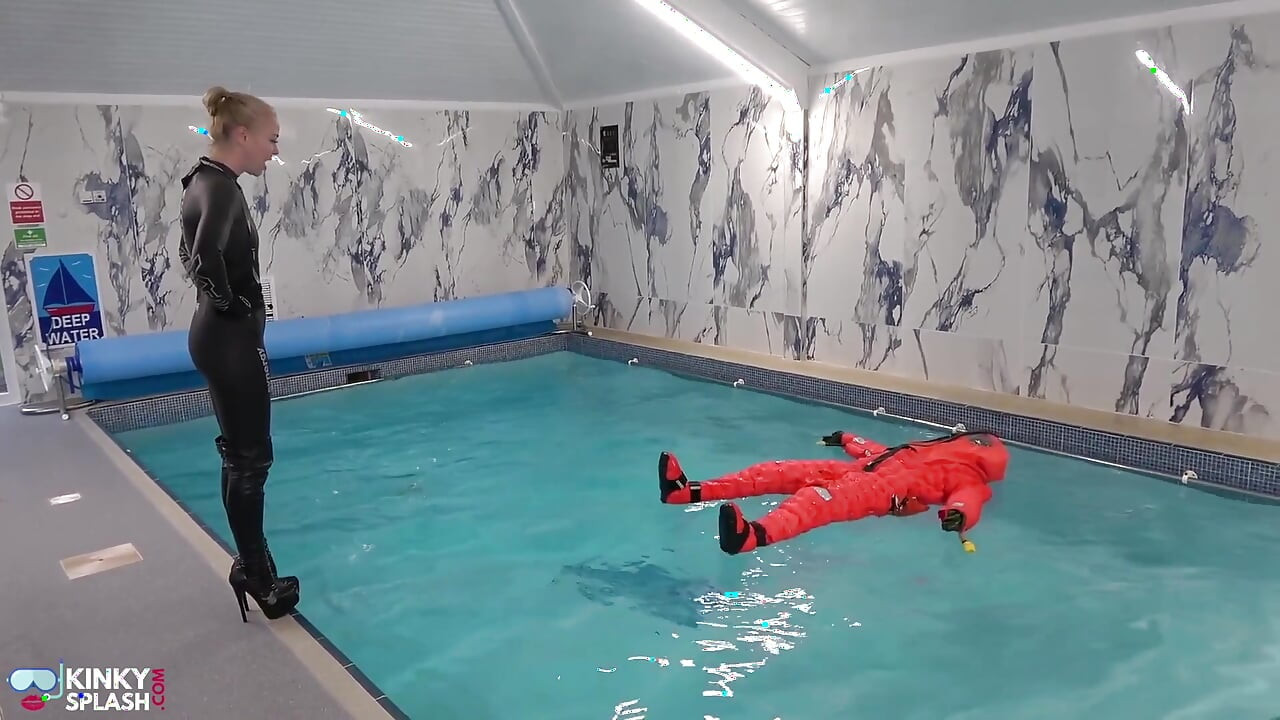 Human Life Raft - Inflated Suit Slave Pool Domination